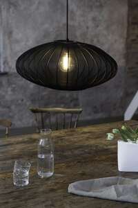 Marksjold Florence 108793 lampa wisząca zwis nowoczesna skandynawska klosz materiałowy 1x40W E27 czarna - wysyłka w 24h