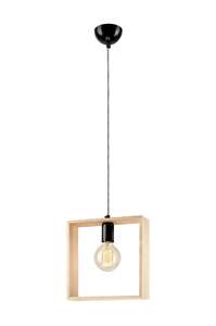 Lamkur Olle 34904 lampa wisząca zwis 1x60W E27 drewniana/czarna