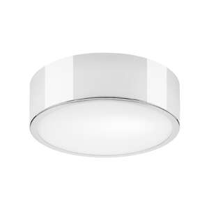Lamkur Dante 43906 plafon lampa sufitowa nowoczesny metalowy szklany klosz 1x60W E27 chrom/biały