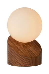 Lucide Len 45561/01/70 lampa stołowa lampka 1x5W G9 drewniana / opal