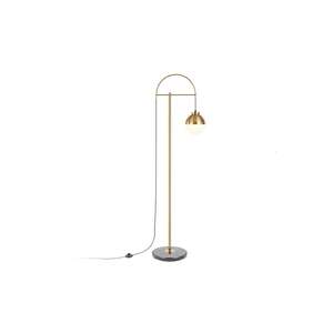 GTV Abies LP-ABIESF-40-DEC lampa stojąca podłogowa klasyczna glamour elegancka łukowa klosz szklany kula 1x40W E27 złota/biała