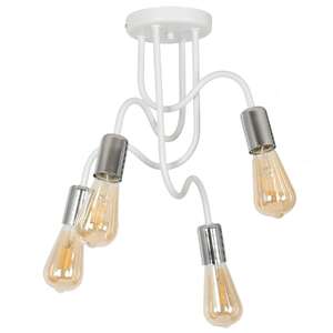 Luminex Dow 8075 plafon lampa sufitowa 4x60W E27 biały / chrom