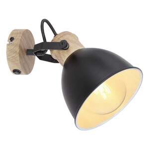 Globo Wiho 54018-1S kinkiet lampa ścienna spot 1x40W E27 czarny/drewniany