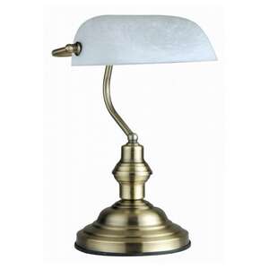 Globo Antique 2492 lampa stołowa lampa biurkowa bankierka 1x60W E27 biała/patyna