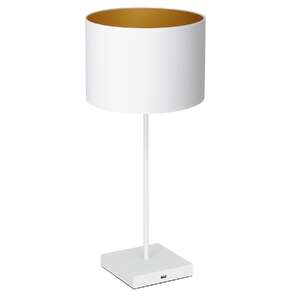Luminex USB 907 lampa stołowa lampka 1x60W E27 biały/złoty