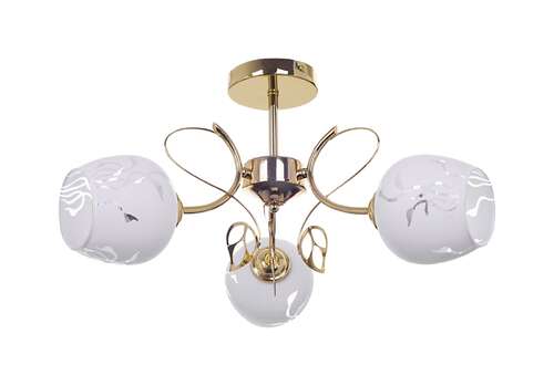 Rabalux Fauna 5098 plafon lampa sufitowa 3x40W E27 złoty/biały wzorzysty
