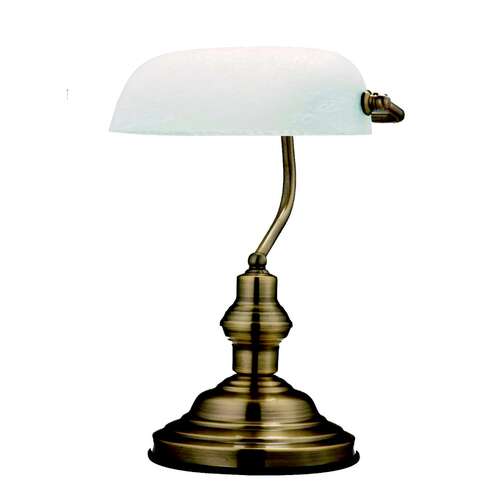 Lampa lampka oprawa gabinetowa Globo Antique 1x60W E27 biała, patyna 2492
