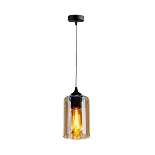 Candellux Bistro 31-00569 lampa wisząca zwis 1x40W E27 czarna/brązowa