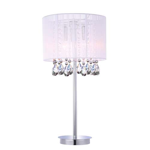 Lampa stołowa Italux Essence MTM9262/3P WH z kryształami 3x40W E14 biała - wysyłka w 24h