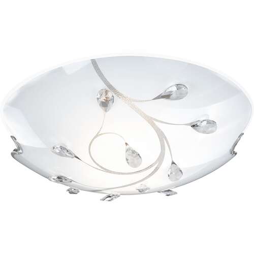 Plafon oprawa lampa sufitowa Globo Burgundy 3x40W E27 biały, srebrny, przeźroczysty 40404-3