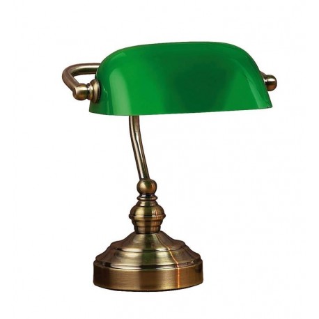 Lampa stołowa Markslojd Bankers 105930 1x40W E14 patyna - zielona