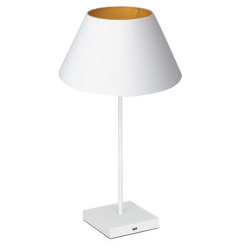 Luminex USB 900 lampa stołowa lampka 1x60W E27 biały/złoty
