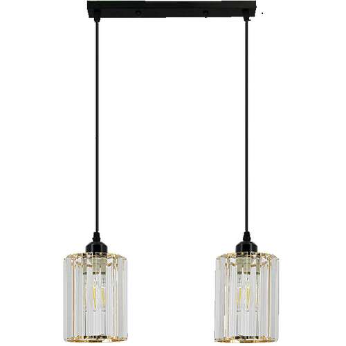 Elem Modena 6782/2 BL TR lampa wisząca zwis 2x60W E27 czarna/transparentna/złota