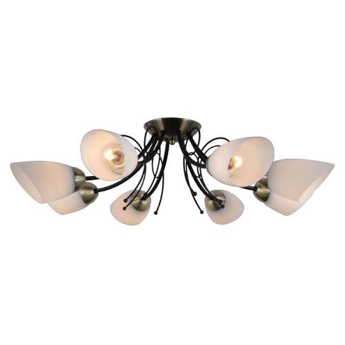 Italux Cristina PND-6706-8 plafon lampa sufitowa 8x40W E27 czarna / biała / brąz antyczny