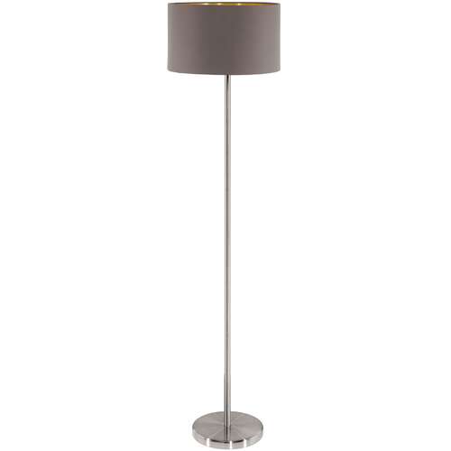 Lampa podłogowa Eglo Maserlo 95172 z abażurem 1x60W E27 ciemnoszary/złoty 