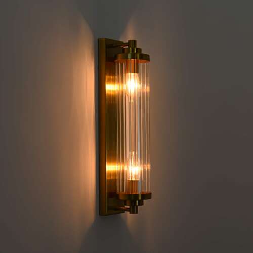 Light Prestige Lorenzo LP-2960/1W GD kinkiet lampa ścienna 2x40W E14 złoty/transparentny
