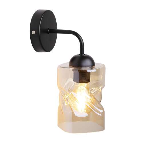 Candellux Felis 21-00163 kinkiet lampa ścienna 1x60W E27 czarny/bursztynowy