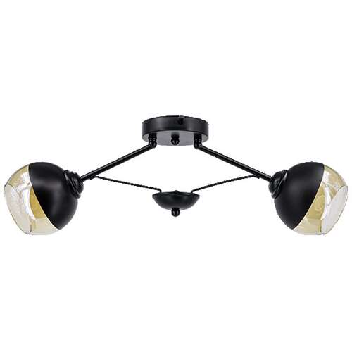 Elem Laguna 1018/2 BL plafon lampa sufitowa 2x60W E27 czarny/transparentny
