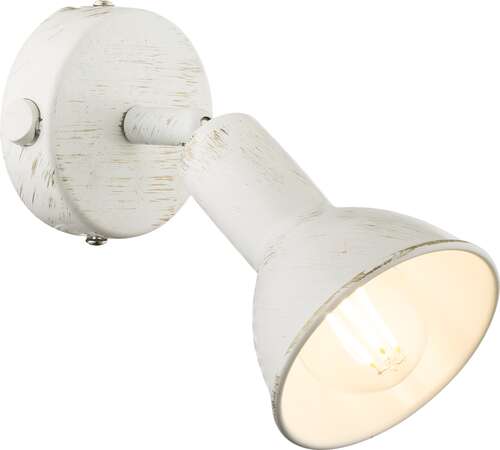 Kinkiet Globo Caldera 54648-1 lampa ścienna 1x40W E14 biały / patynowany złoty