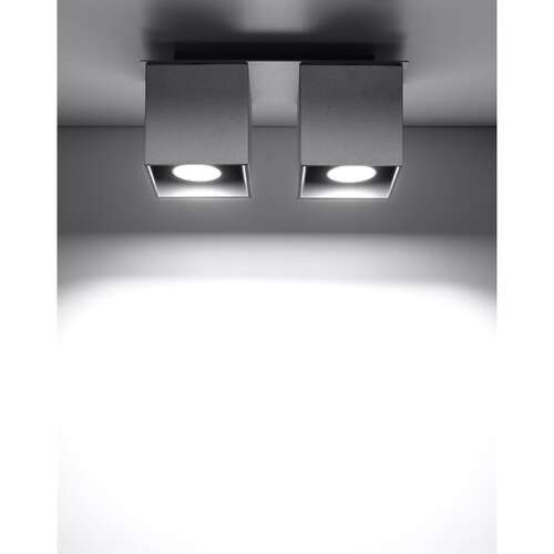 Sollux Quad 2 SL.0064 Plafon lampa sufitowa 2x40W GU10 szary