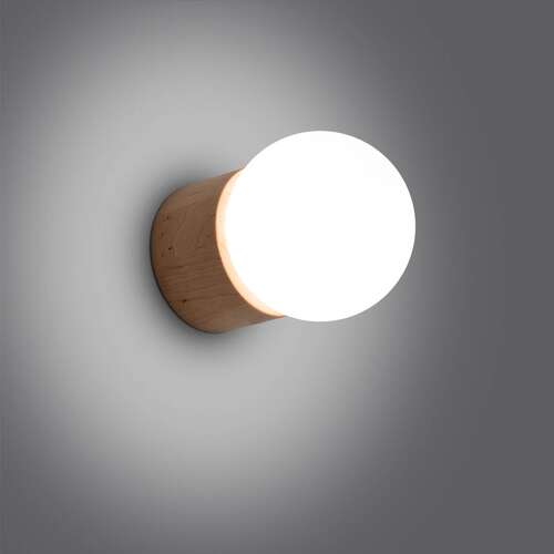 Sollux Boomo SL.1192 kinkiet spot lampa ścienna sufitowa 1x8W G9 drewno/biały