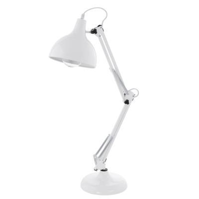 Lampka biurkowa Eglo Borgillio 94699 lampa stołowa 1x60W E27 biała