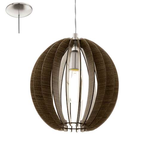Lampa wisząca Eglo Cossano 94635 drewniana zwis oprawa 1x60W E27 ciemny brąz