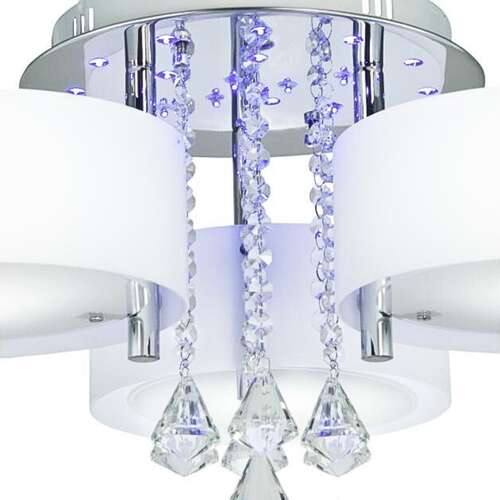 Elem Antila DRS8006/3 8C plafon lampa sufitowa abażurowa glamour kryształ 3x60W E27 + LED biały/chrom - wysyłka w 24h