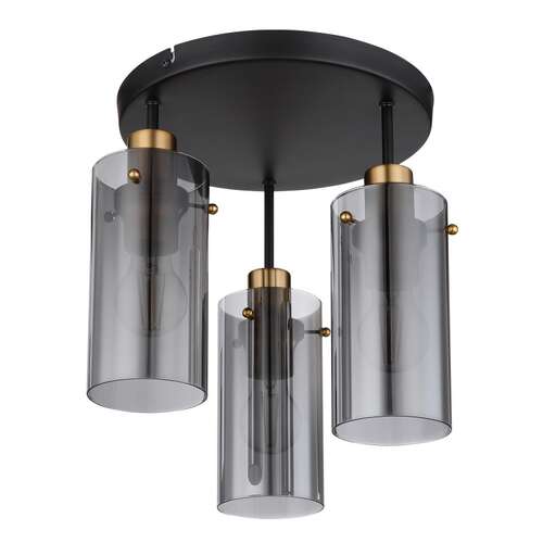 Globo Fanni 15564-3D plafon lampa sufitowa 3x40W E27 dymiony/czarny