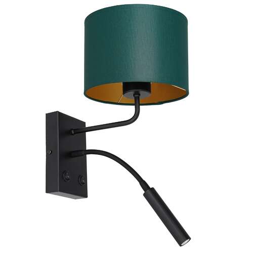 Luminex Arden 3544 kinkiet lampa ścienna 2x8W+60W G9+E27 czarny/zielony/złoty - wysyłka w 24h