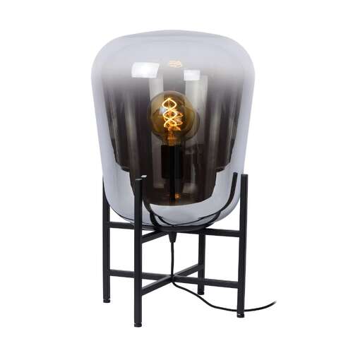 Lucide Glorio 25502/32/65 lampa stołowa lampka 1x60W E27 czarna/dymiona