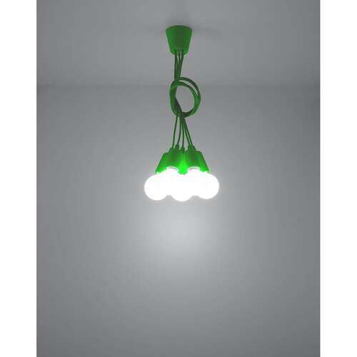 Sollux Diego SL.0583 lampa wisząca zwis 5x60W E27 zielona