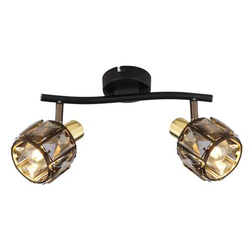 Globo Indiana 54357-2B plafon lampa sufitowa spot 2x40W E14 czarny/złoty