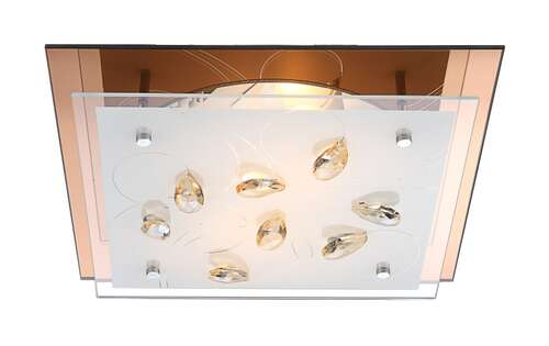 Plafon oprawa lampa sufitowa Globo Ayana 2x40W E27 biały, brązowy, przeźroczysty 40412-2  >>>  RABATUJEMY do 20% KAŻDE zamówienie !!!