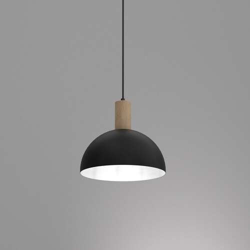 Luminex Single 3889 lampa wisząca zwis 1x60W E27 czarna/drewniana