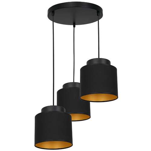 Luminex Frodi 3183 lampa wisząca zwis 3x60W E27 czarny/złoty