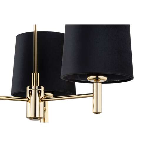 Argon Ponte Plus 6111 lampa wisząca żyrandol abażur welur glamour klasyczna patyki 3x15W E27 czarny/złoty