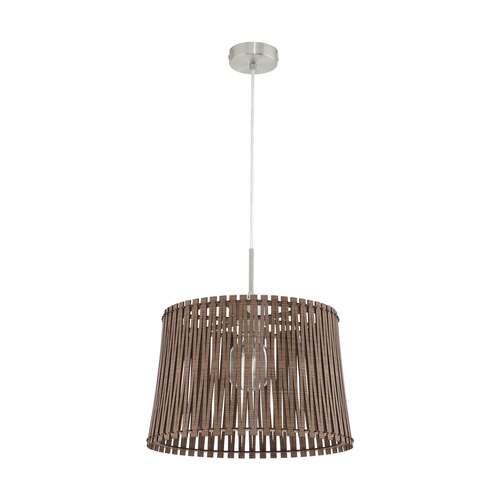 Lampa wisząca Eglo Sendero 96198 drewniana zwis 1x60W E27 brązowy, nikiel 