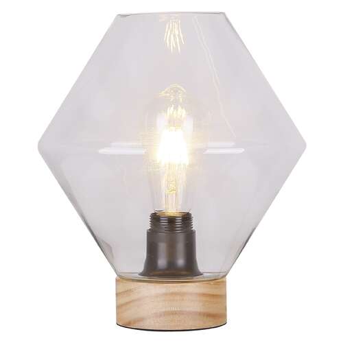 Candellux Karo 41-78186 lampa stołowa lampka 1x60W E27 transparentny/drewno