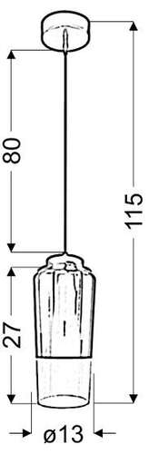 Lampa wisząca zwis żyrandol Candellux Tube 13 1x60W E27 miedziany 31-51271