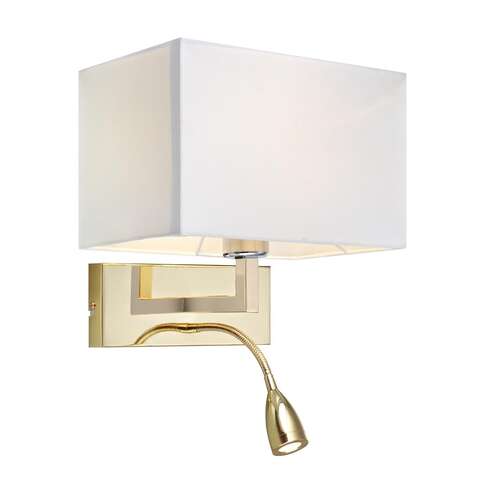 Kinkiet lampa ścienna zewnętrzna Markslojd Savoy 1x60W E27+1x3W LED złoty/biały 106308