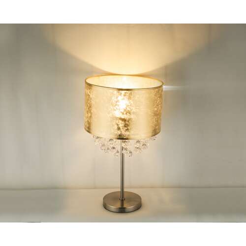 Globo Amy 15187T3 Lampa lampka stołowa 1x60W E27 satynowa/złota