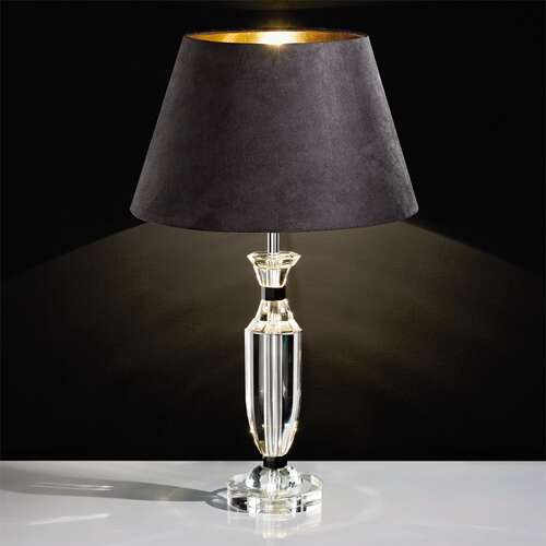 Lampa stołowa Eglo Corliano 94082 oprawa 1x60W E27 czarny/kryształ