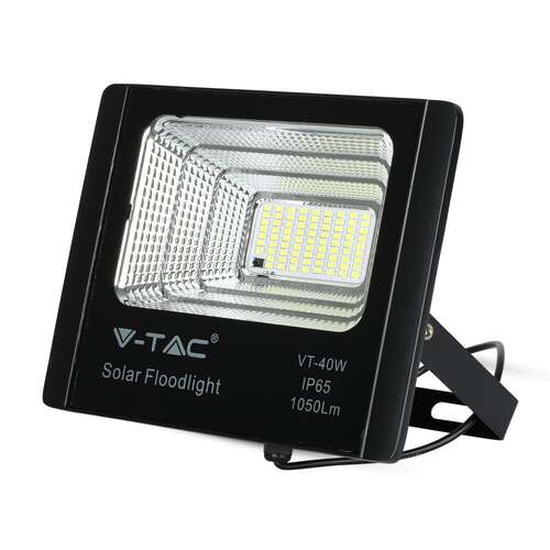 Naświetlacz LED V-TAC VT-40W 8574 16W 1050lm 4000K IP65 solarny z modułem PV czarny - wysyłka w 24h