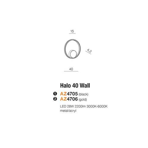 Azzardo Halo AZ4965 kinkiet lampa ścienna 1x28W LED 3000K biały - Negocjuj cenę