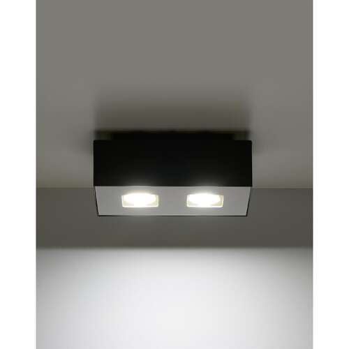 Sollux Mono 2 SL.0071 Plafon lampa sufitowa 2x40W GU10 IP44 biały/czarny