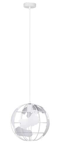 Krislamp Globe KR275-1L lampa wisząca zwis 1x40W E27 biała - wysyłka w 24h