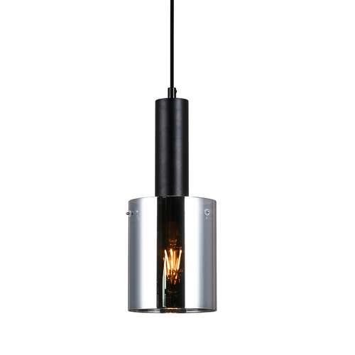 Italux Sardo PND-5581-1-BK+SG lampa wisząca zwis 1x40W E27 czarny/dymiony