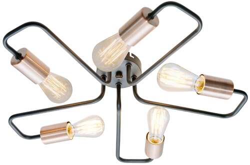 Plafon lampa sufitowa Candellux Herpe 5x60W E27 czarny 35-66930