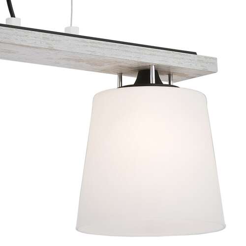 Lampa wisząca Argon Vermouth 695 drewniana z białymi kloszami zwis 2x60W E27 biała postarzana - wysyłka w 24h